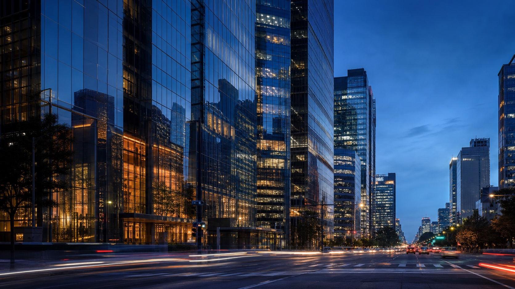 Editorial city view of the Teheran-ro business district in Gangnam, Seoul