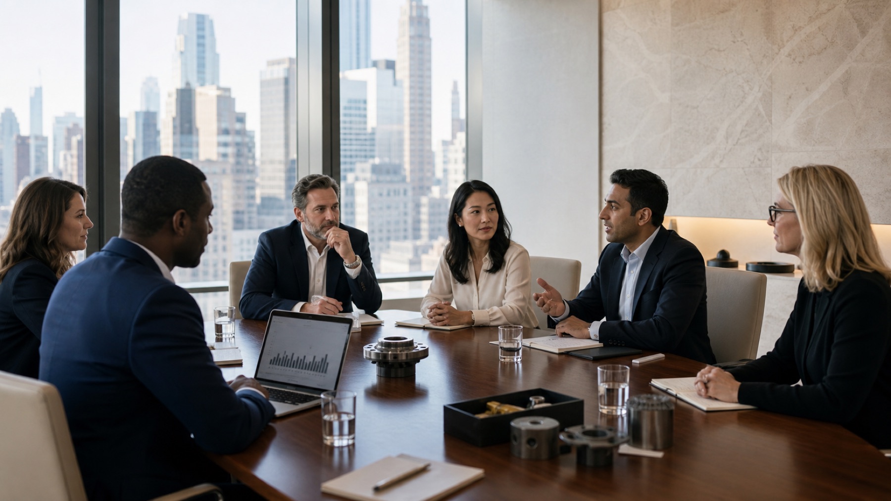 Institutional capital partners meeting with an investment team in New York